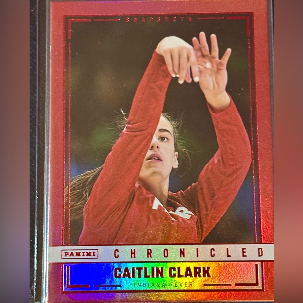 Caitlin Clark Basketball Card Chronicled Red Holo Foil SnapShots